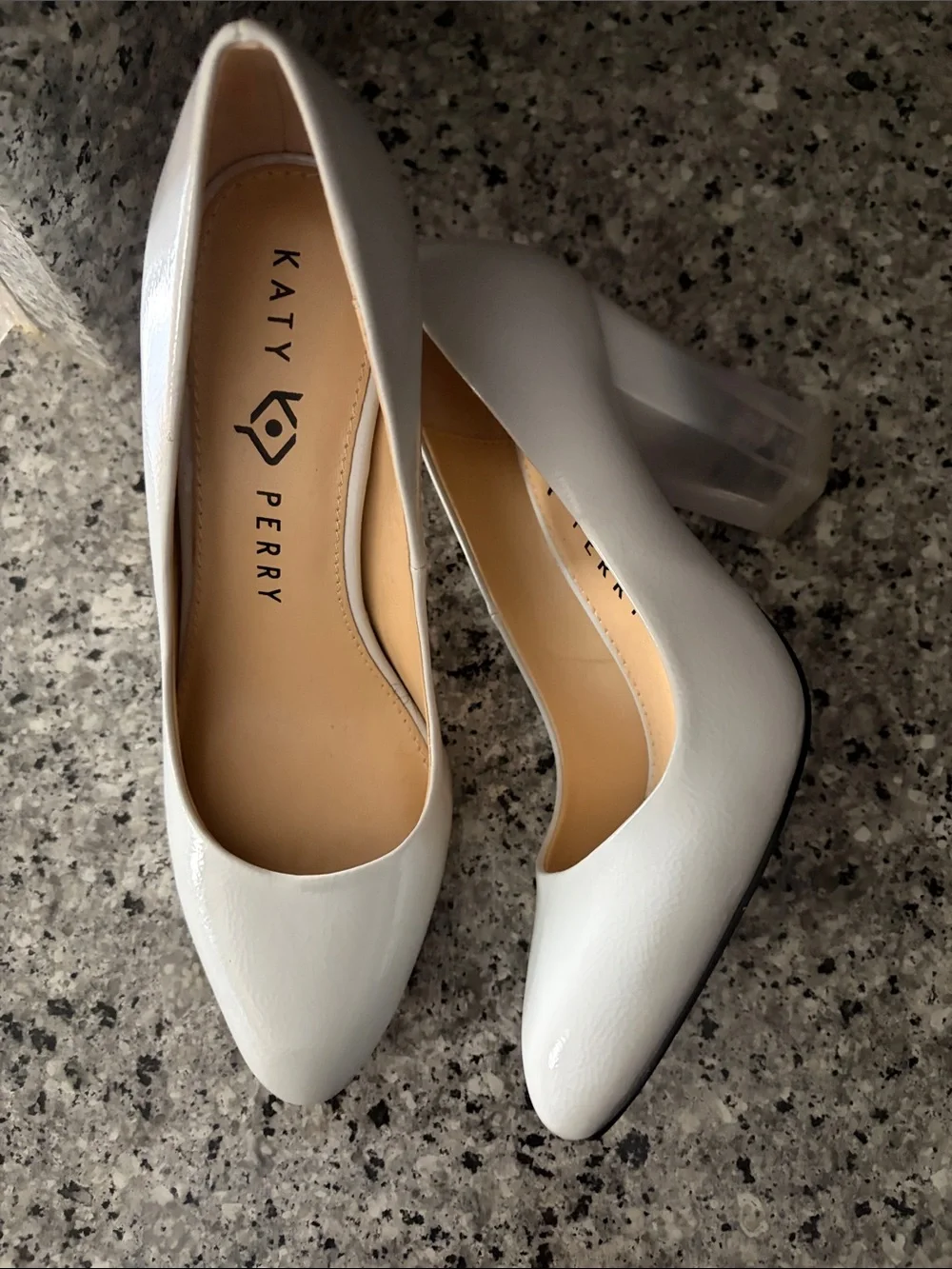 Katy Perry Collections White Patent Pointed Toe Pumps
